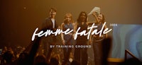 a group of people on stage with the words'femme fatale'